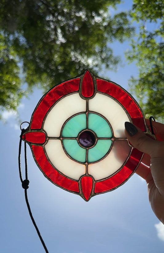 Alien stage stained glass suncatcher